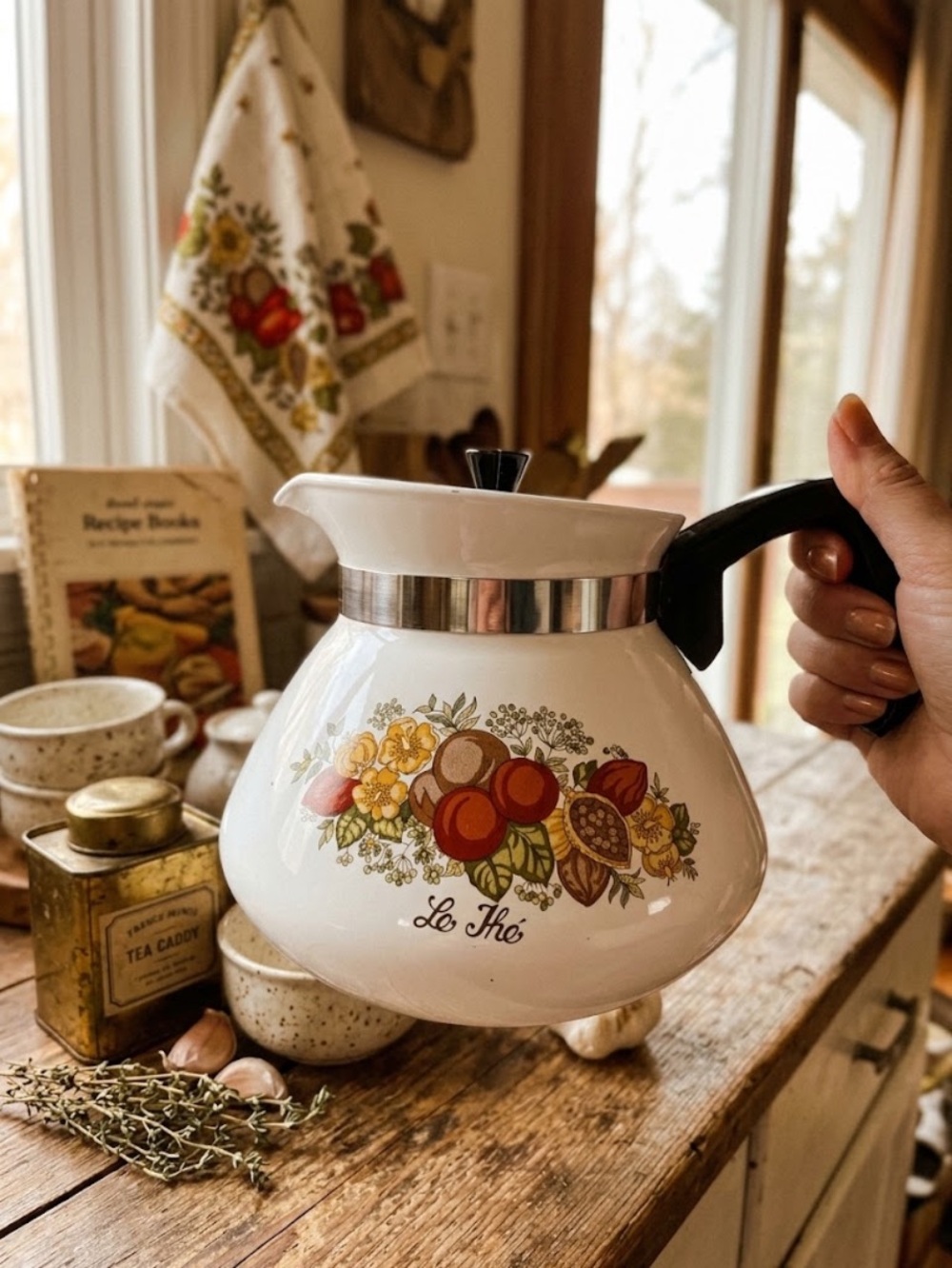 Vintage Corningware SPICE OF LIFE FRENCH Le The Coffee Pot Percolator 6 Cup